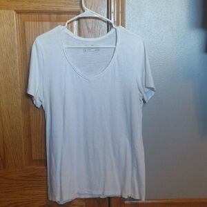 Eddie Bauer Outdoors Women's White V-Neck Top